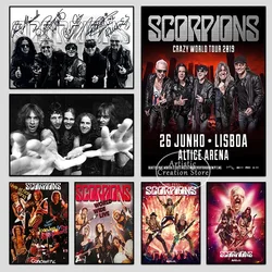Scorpions Vintage Retro Rock Band Music Guitar Paper Poster Prints Canvas Painting Prints Wall Pictures Wall Art Bedroom Decor