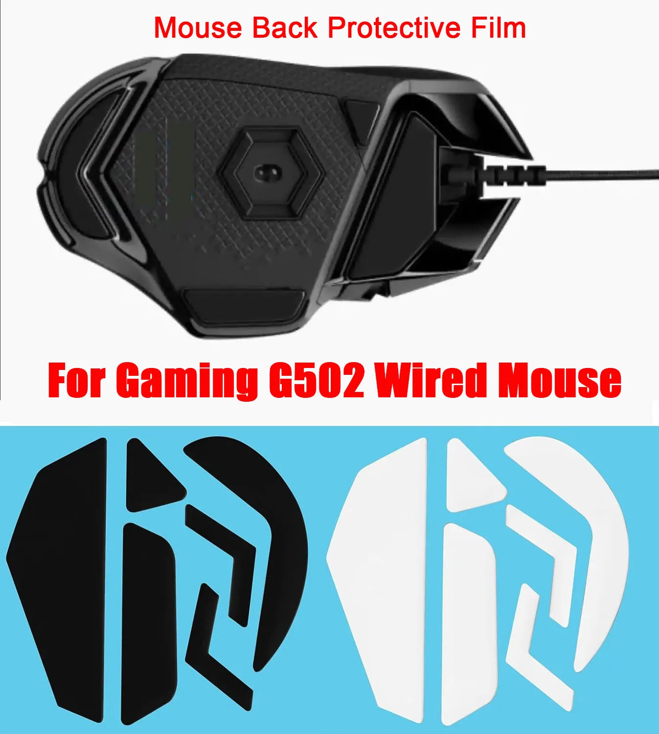 

Mouse Film Sticker Pad Mice Feet Sticker Foot Mat Mice Back Cover Curved Edges Mouse Case for Logitech G502 Hero Wired Mouse Pad