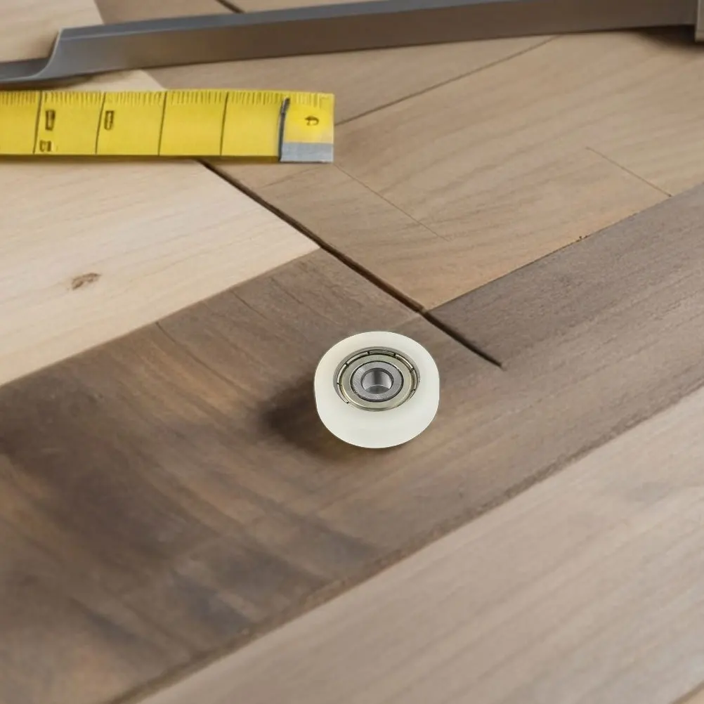 4 قطع عجلة بكرة نايلون مناسبة عالميًا للأبواب المنزلقة والنوافذ ذات سعة تحميل عالية عجلة باب بديلة صامتة