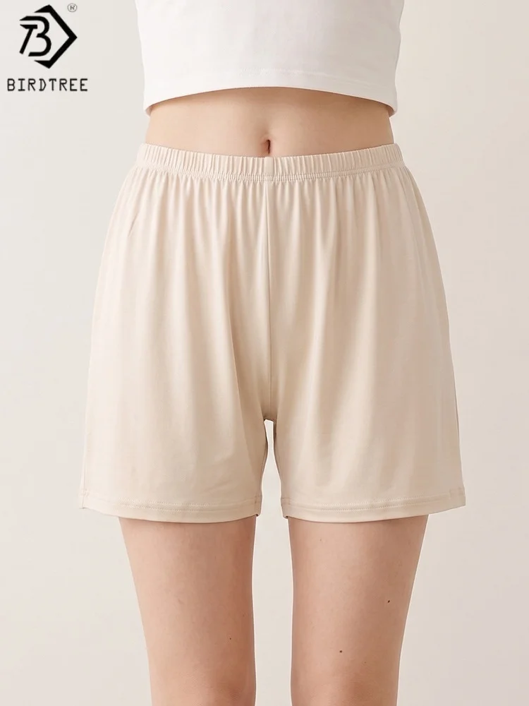 

Birdtree, 100% Silk Pajama Shorts, Women Casual Thin Trousers, Breathable Homewear, Elastic Waist Short Pants, 2026 New P65038JF