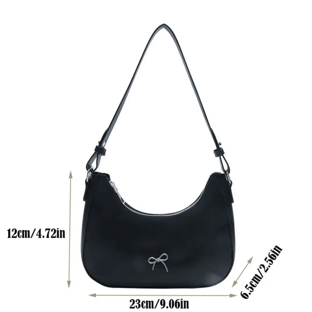 Fashionable PU Leather Bowknot Armpit Bag Korean Solid Color Bowknot Underarm Bag Luxury Sweet Y2K Handbag Girls