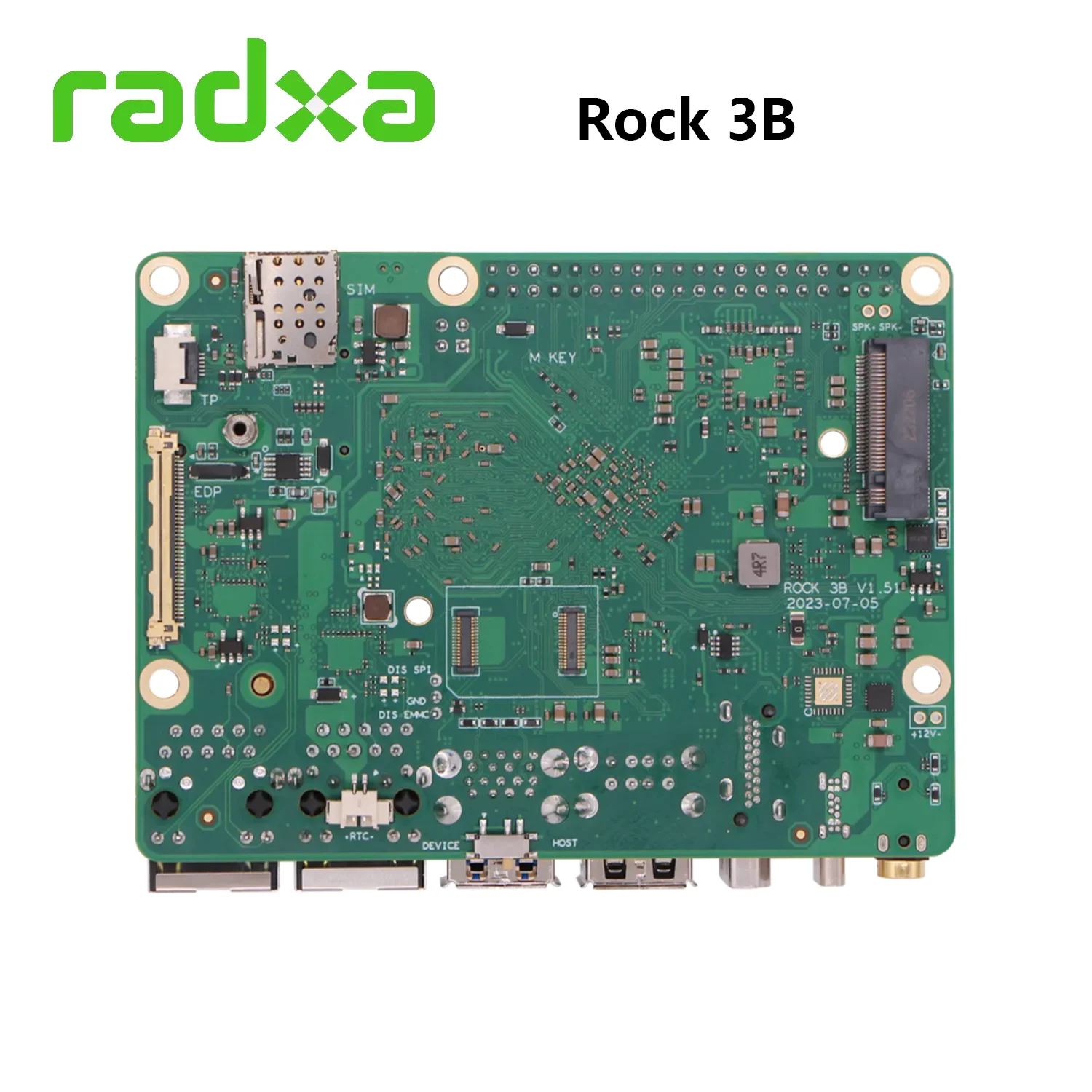 RADXA ROCK 3B Quad core Cortex‑A55 (ARM v8) 64‑bit SoC @ 2.0GHz An Pico-ITX form factor SBC Development Board
