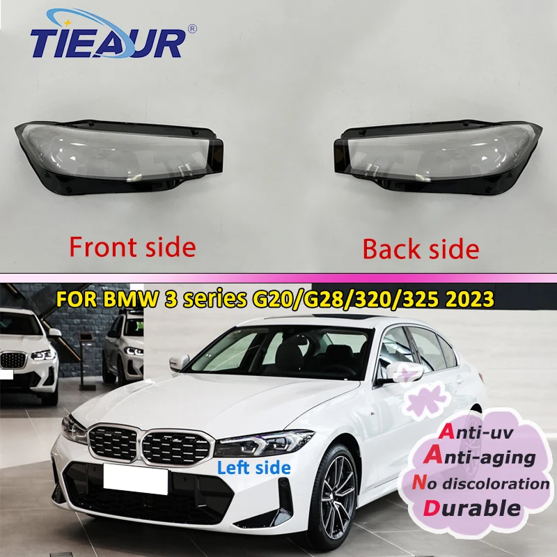 

Car Front Headlight Lens Cover For BMW 3 Series G20 G28 320i 330i 325Li 2023 Glass Auto Shell Headlamp Lampshade Replacement DIY