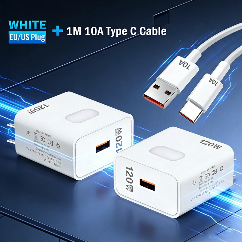 120W GaN USB C Fast Charging QC 3.0 Universal Phone Adapter Quick Charge For iPhone Xiaomi Samsung Huawei High Speed Wall Charge