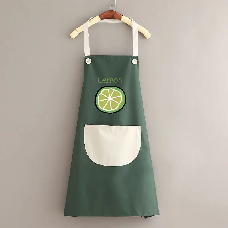 Kitchen Aprons for Woman Men Chef Work Apron for Grill Restaurant Bar Shop Cafes Beauty Nails Studios Uniform Avocado Lemon