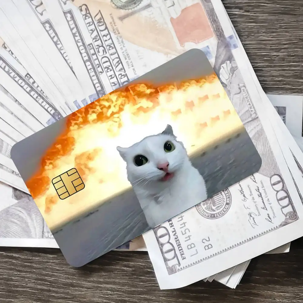 Lustiger Katzen-Aufkleber für Kreditkarten, Debitkarten, wasserdichter Aufkleber, Schutzfolie für Bank- und Buskarten – Detail 4