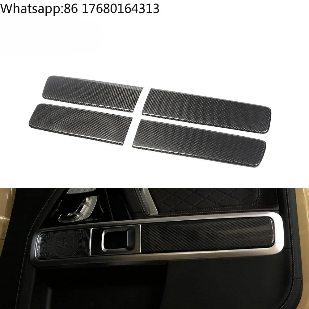 For Perfect Fitment 4pcs/set G-class Carbon Fiber Door Interior Trims Cover for Mercedes-benz G500 G550 G63 Amg 2019