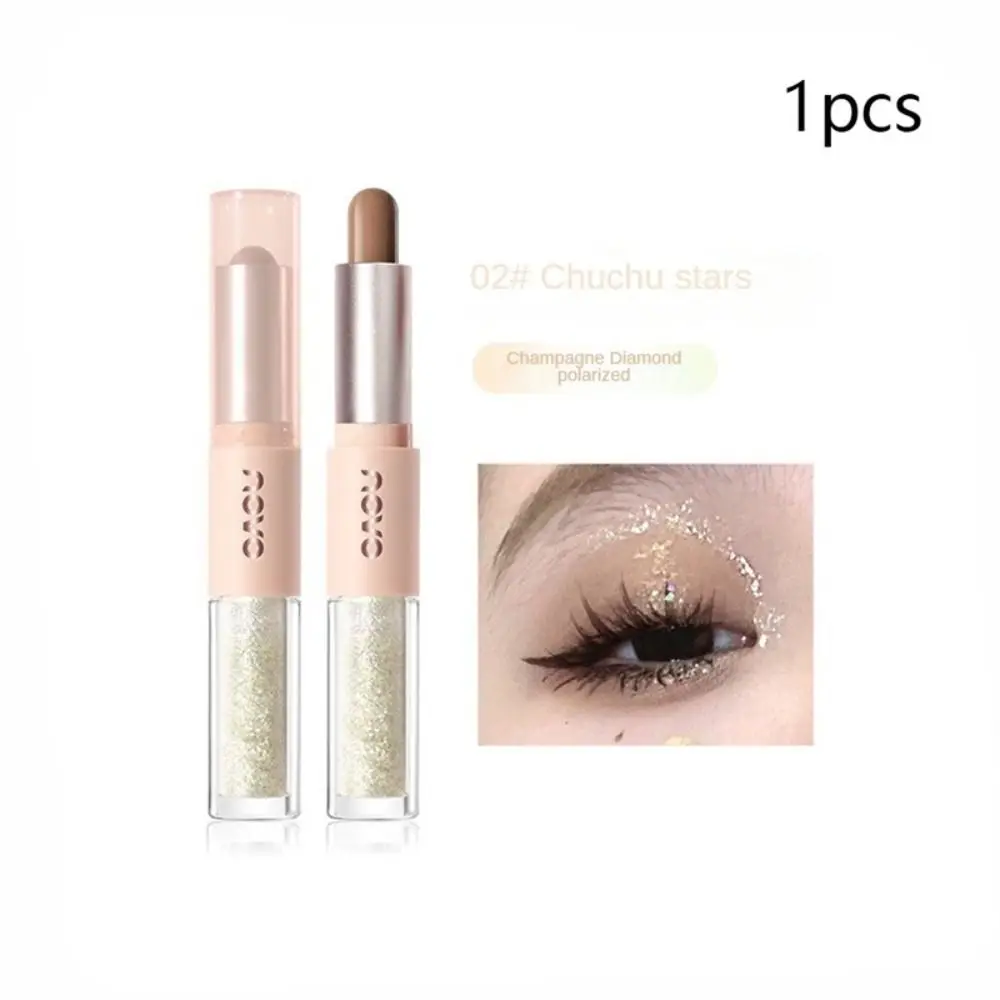 Combinazione opaca e perlescente ombretto a doppia testa Stick Waterproof Long Lasting 2 in1 Diamond Liquid Eyeshadow 4 colori