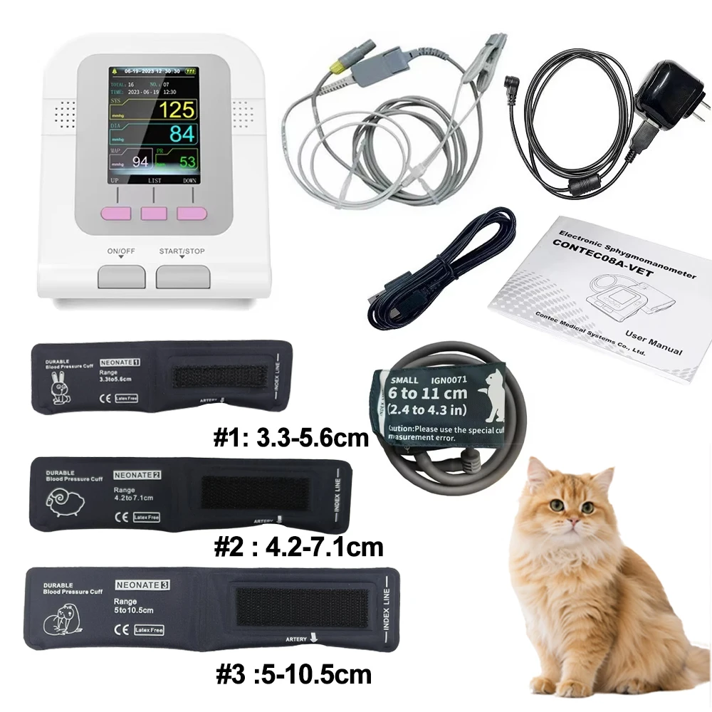 Contec08a Dierenarts Gebruik Elektronische Sfygmomanometer Digitale Bloeddruk Veterinaire Dierenarts Gebruik Monitor Hond Kat Paard Etc
