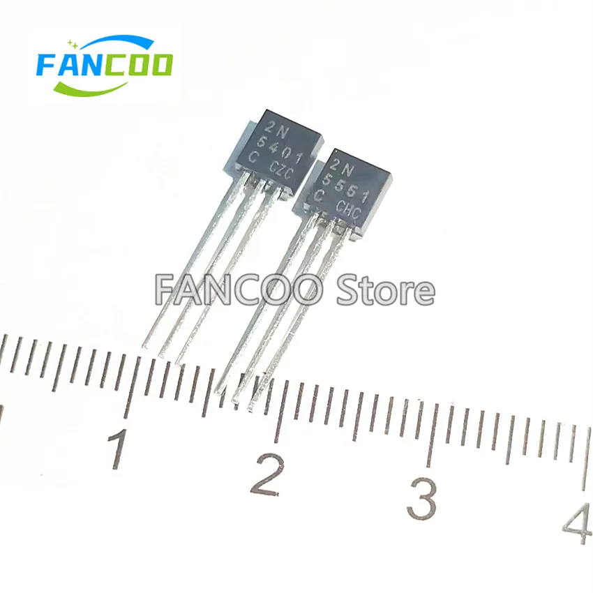 20 piezas 2N5551 2N5401 C HFE 200-300 TO-92, nuevo pie de cobre, Transistor Original 2N5401-C 2N5551-C 160V 0.6A