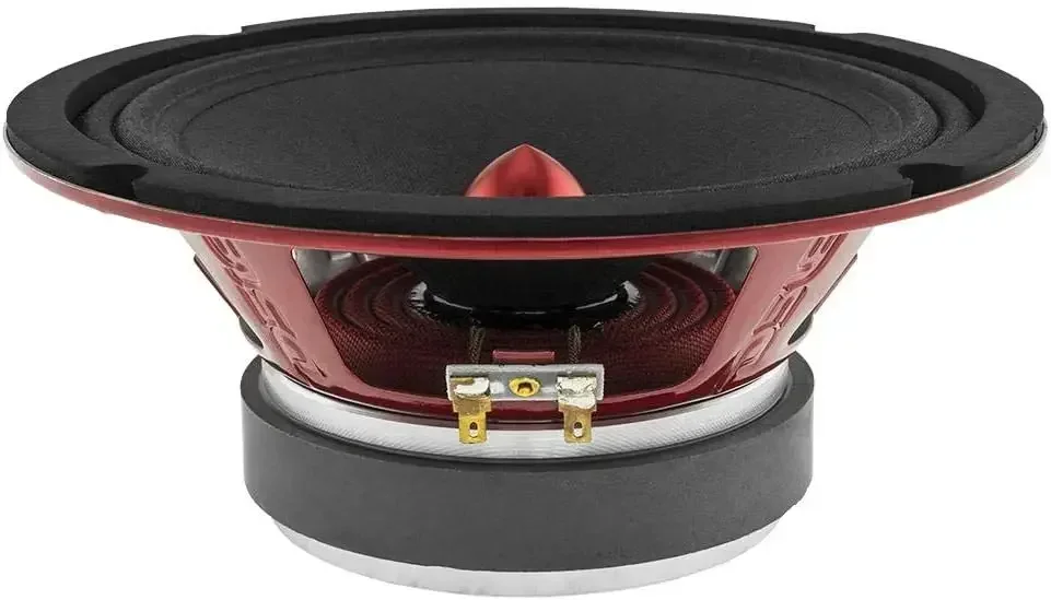 DS18 PRO-X8.4BM Loudspeaker - 8", Midrange, Red Aluminum Bullet, 550W Max, 275W RMS,4 Ohms - Premium Quality Audio Door Speakers