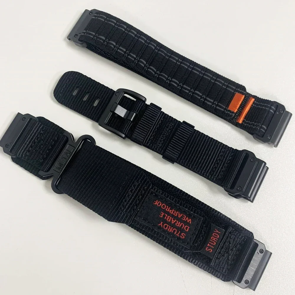 QuickFit 22 مللي متر 26 مللي متر النايلون الرياضة معصمه ل Garmin Fenix 8 E 7X 6 5puls حزام Enduro3 Epix Pro Quatix/Tactix 8 استبدال سوار