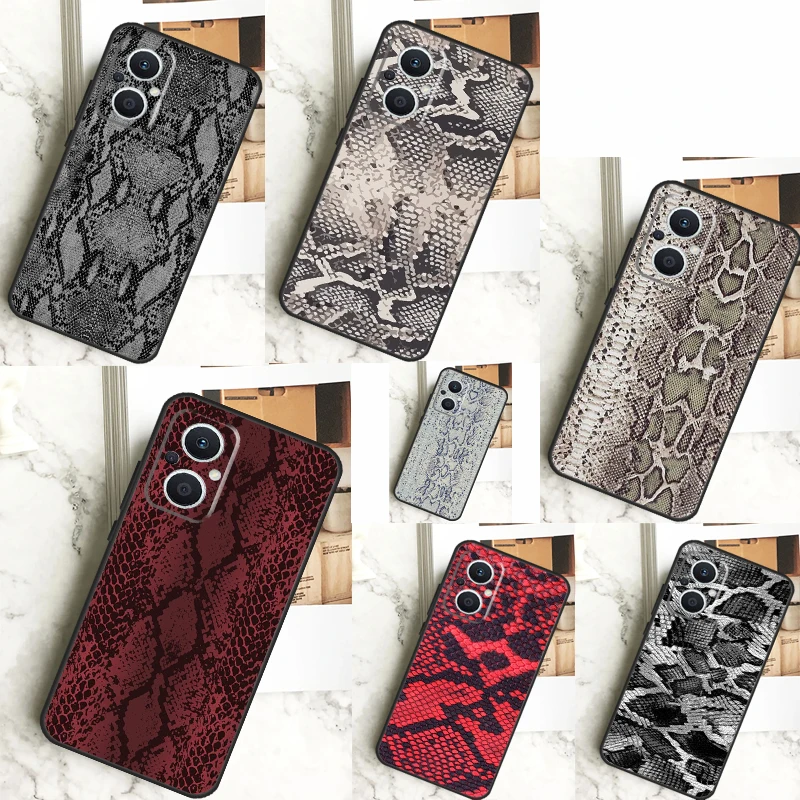 Cobra Python Snake Skin Case For OPPO Reno 4Z 5Z 8T 10 Pro 11 F 4 6 7 8 5 Lite OPPO Find X6 X5 Pro X2 X3 Lite Cover