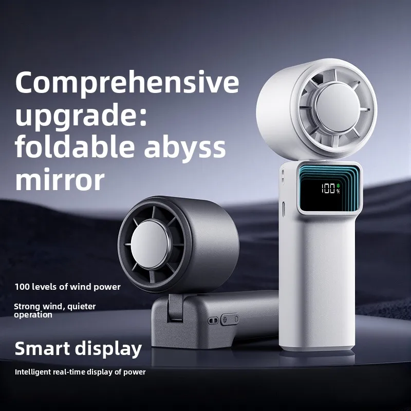 4000mAh Portable Mini Handheld Fan with Semiconductor Refrigeration 100 Speeds USB Rechargeable Battery Outdoor Fan