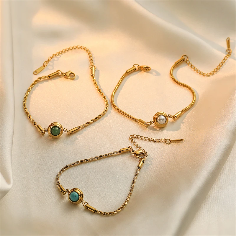 Ins Style Fashion Simple Geometric Stainless Steel Bracelet Women Personalized Exquisite Jewelry Bracelet Accessories Wholesale