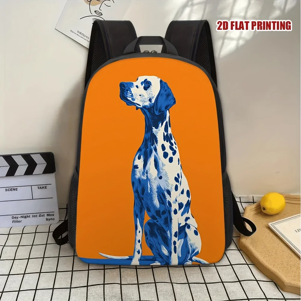 

1 Stylish Blue Darwin 2D Flat Print Backpack - Durable Polyester, Lightweight Adjustable Shoulder Strap, Suitable for Daily Use