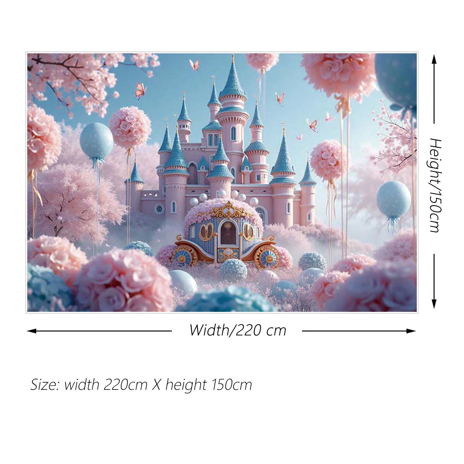 MOON.QG мечтательный фон для фотосъемки на день рождения, цветочный замок, воздушный шар, фон для фотосессии, детские аксессуары для студийной фотобудки