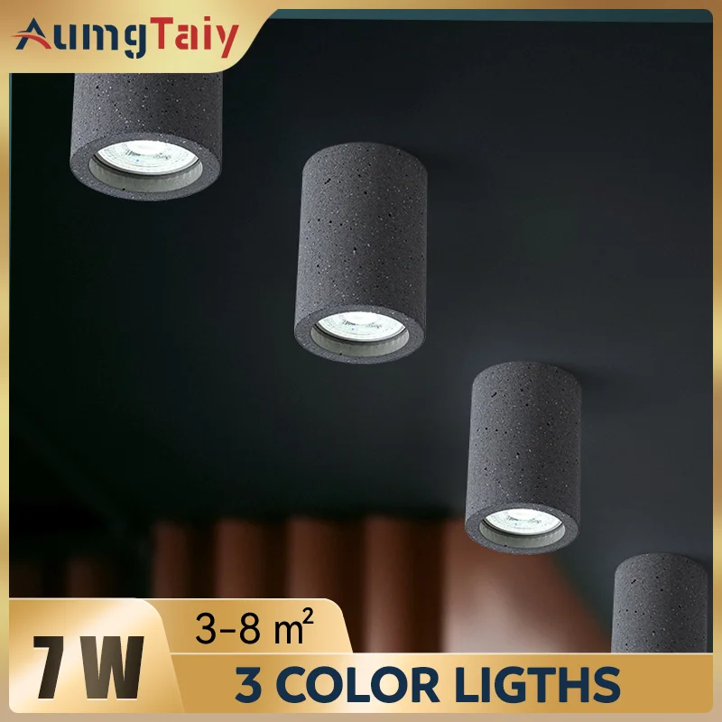 

LED GU10 Cement Downlight Japan Beige Surface Mounted Led Down Light Nordic Grey Anti-glare Ceiling Spotlight Corridor Bedroom
