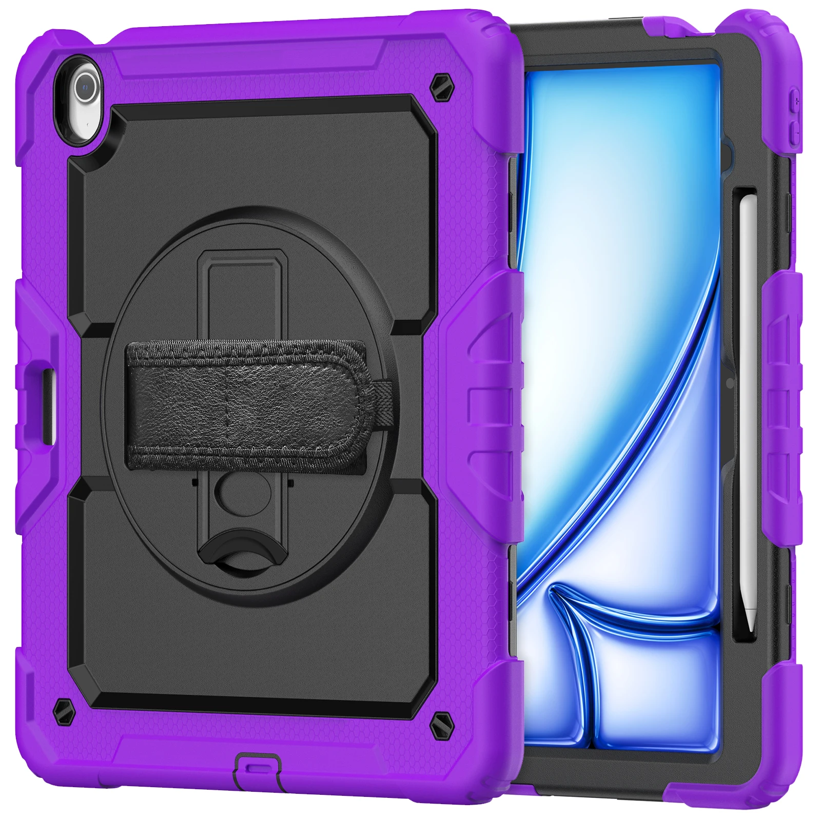 Rugged Full Body Protective Case for iPad Air Pro 13 12.9 Shockproof Durable Case Screen Protector Kickstand Crossbody Strap