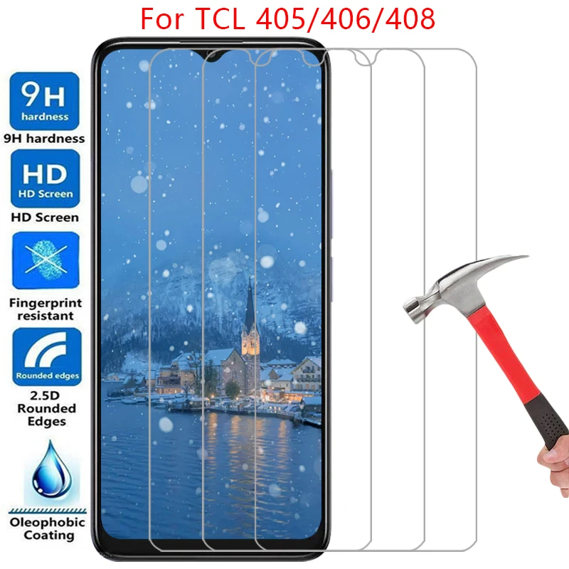 Protector de pantalla para TCL 405 406 408, vidrio templado protector para TCL405 TCL406 TCL408, película de vidrio 9H para teléfono.