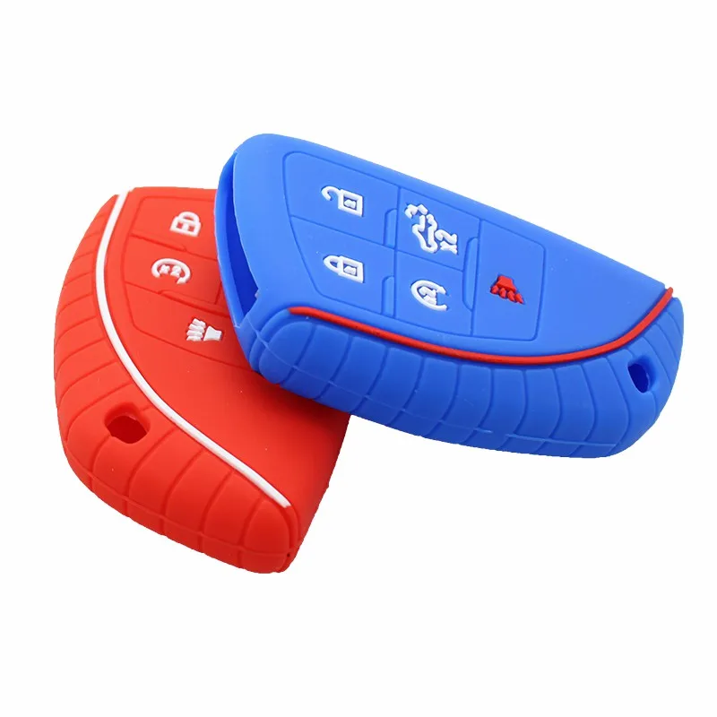 Xinyuexin Silicone Car Key Cover Case Fob Shell for GMC Yukon for Chevrolet 3/4/5/6 Buttons 2020-2023 Keychain Accessories