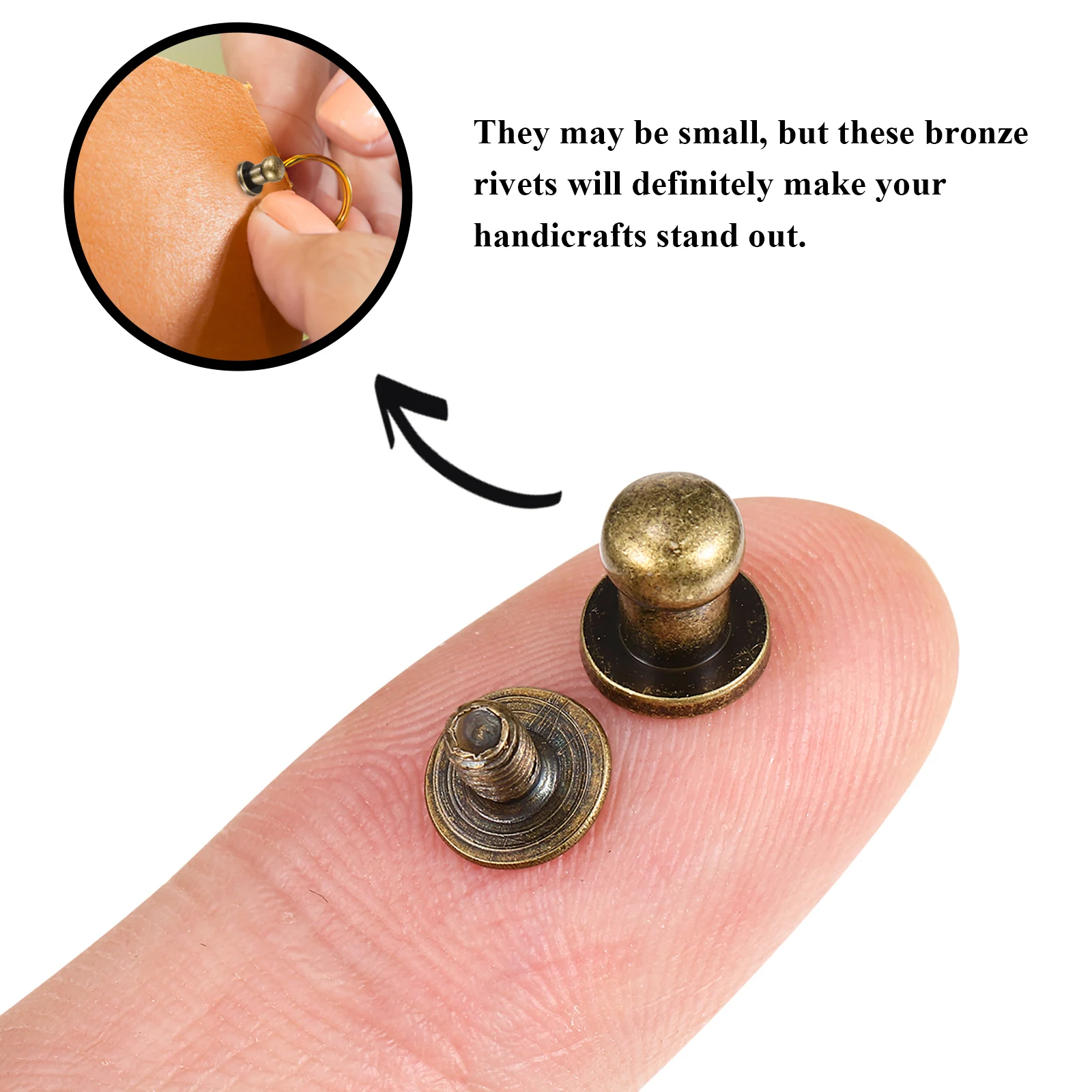 

30 Pcs Metal Screws Attachments for Bags Copper Rivets to Weave Fasteners Shoes Luggage Pure Belts