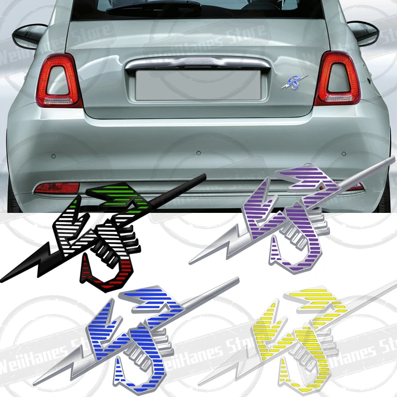 Metal para Lightning Scorpion Fiat Abarth 500 500L 500X 500C 500E PANDA PUNTO pegatina de rejilla insignia del cuerpo del maletero trasero del coche