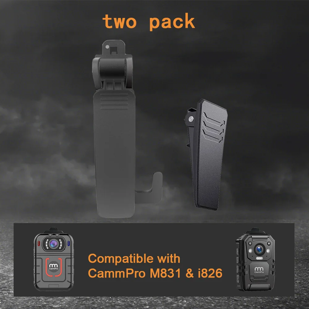 Metal Pocket Clip Mount for CammPro Body Worn Camera Police Shoulder Clip I826 and M831 - 2 in 1 Pack