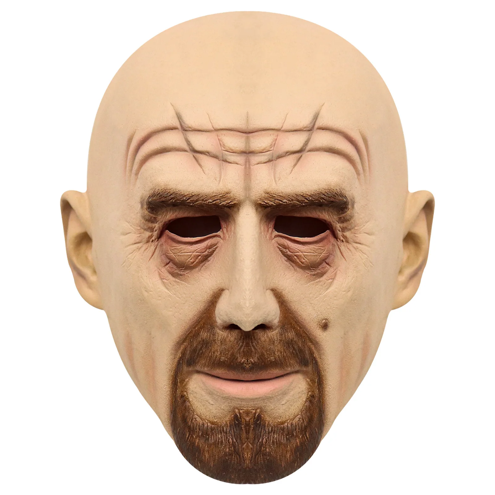 Máscara facial realista de látex para Halloween, mascarilla de cabeza completa para anciano, tocado de Cosplay