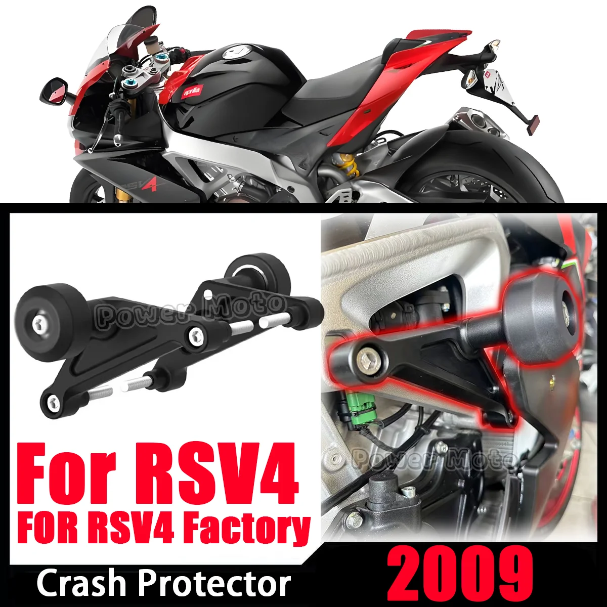 

2009 Frame Sliders Crash Protector Motorcycle Parts Bobbin Falling Protection Pads For APRILIA RSV4 RF RR Factory APRC 2009-2020