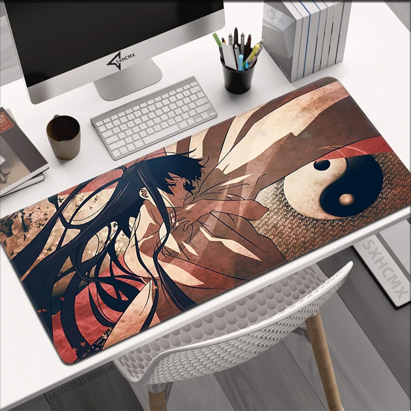 Gaming Mouse Pad Anime Highschool of The Dead Grande Desk Pad Oficina Computer Gamer Accessories Stitch Edge Rubber Keyboard Mat