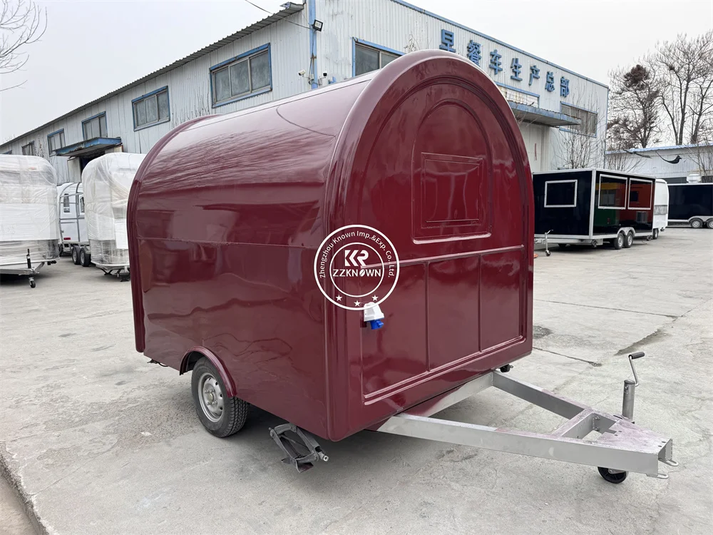 Street Food Truck Coffee Cart Trailer Ice Cream Hot Dog Kiosk Custom Fully Kitchen Equipments Fast Food Truck Trailer For Sale