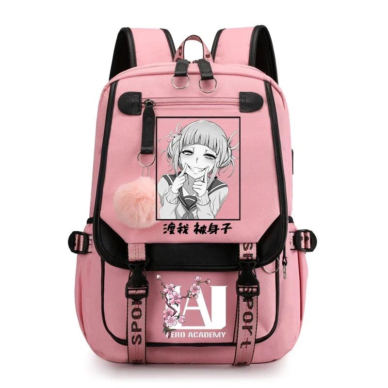 Himiko Toga Kawaii Schoolbag Anime My Hero Academia Backpack Teenage Girls Laptop Bag Large Students Bookbag Camping Rucksack