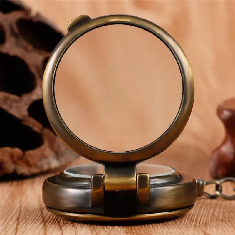 Antique Men Women Skeleton Handwinding Mechanical Pocket Watch Half Hunter Pendant Chain Roman Number FOB Clock Gift