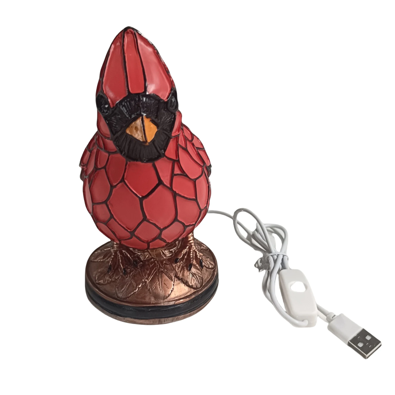 

Настольная лампа-птица из смолы, красная, декоративная, для прикроватной тумбочки, гостиной, рождественский декор, светильник для украшения интерьера