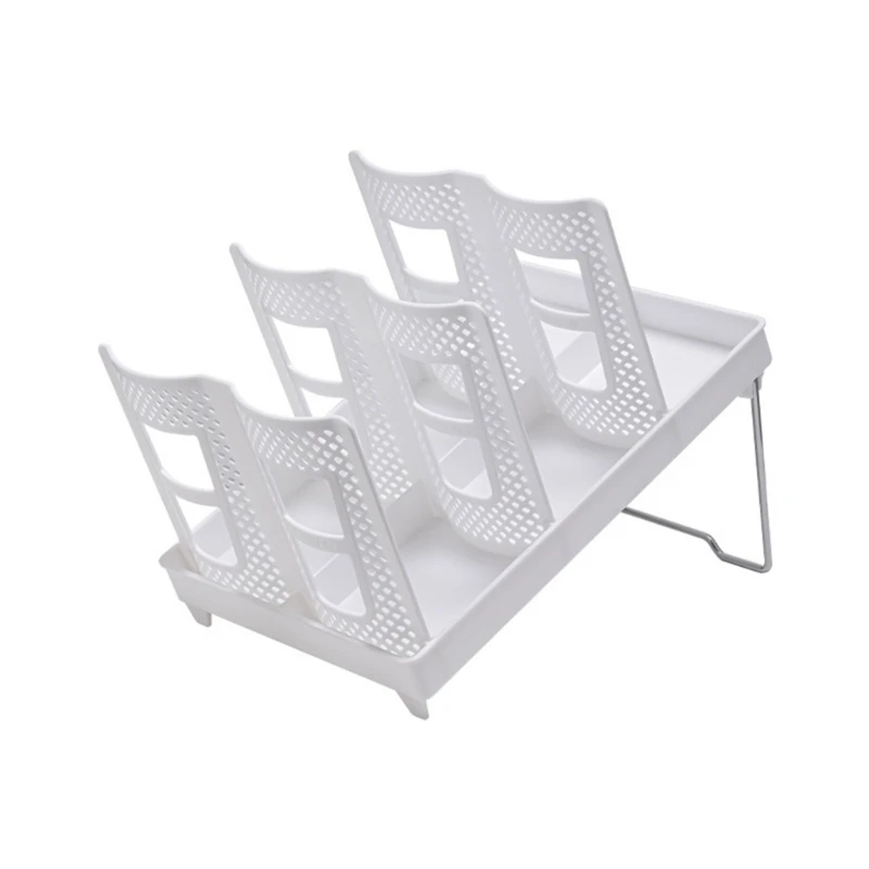 

4X7B Multi Slot Cup And Lid Organizers Foldable Cup Rack For Home Or Office Spaces