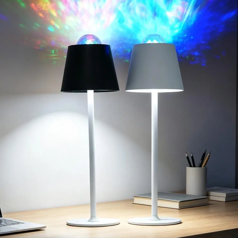 Portable Wireless Table Lamp Acrylic Portable Light for Camping Led Projection Desk Lamp with Transparent Acrylic Shade Portable