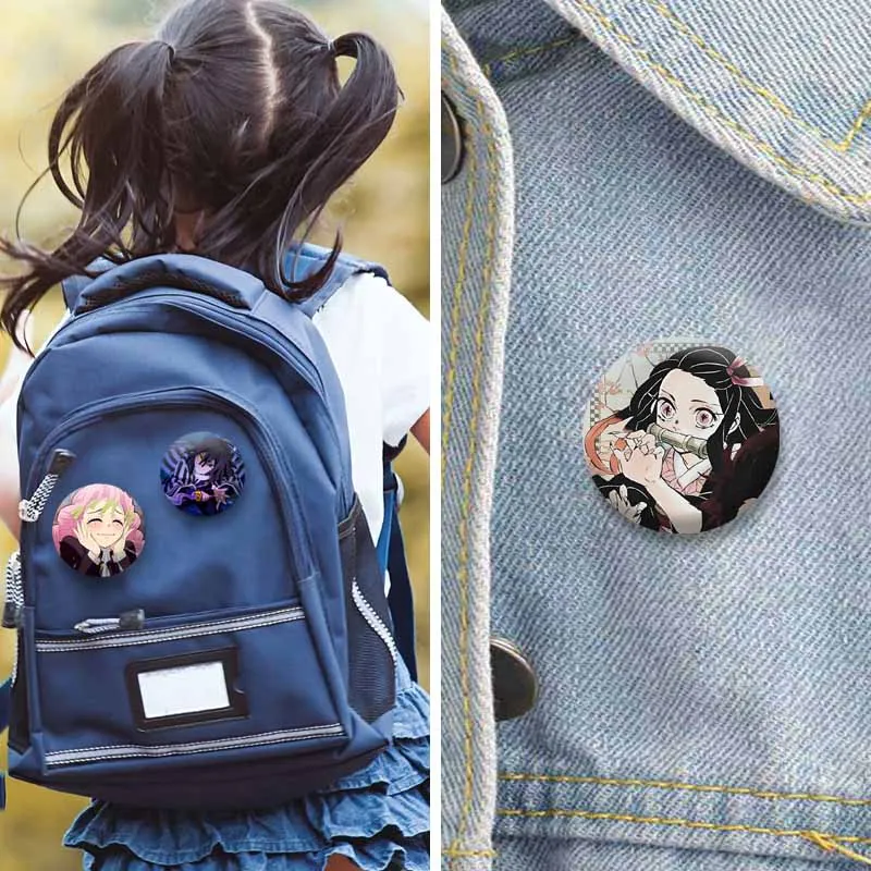 Japanese Anime Role Soft Button Pins Kochou Shinobu Kanao Tsuyuri Brooch for Clothes Backpack Cartoon Cosplay Badge Jewelry Gift - Image 4
