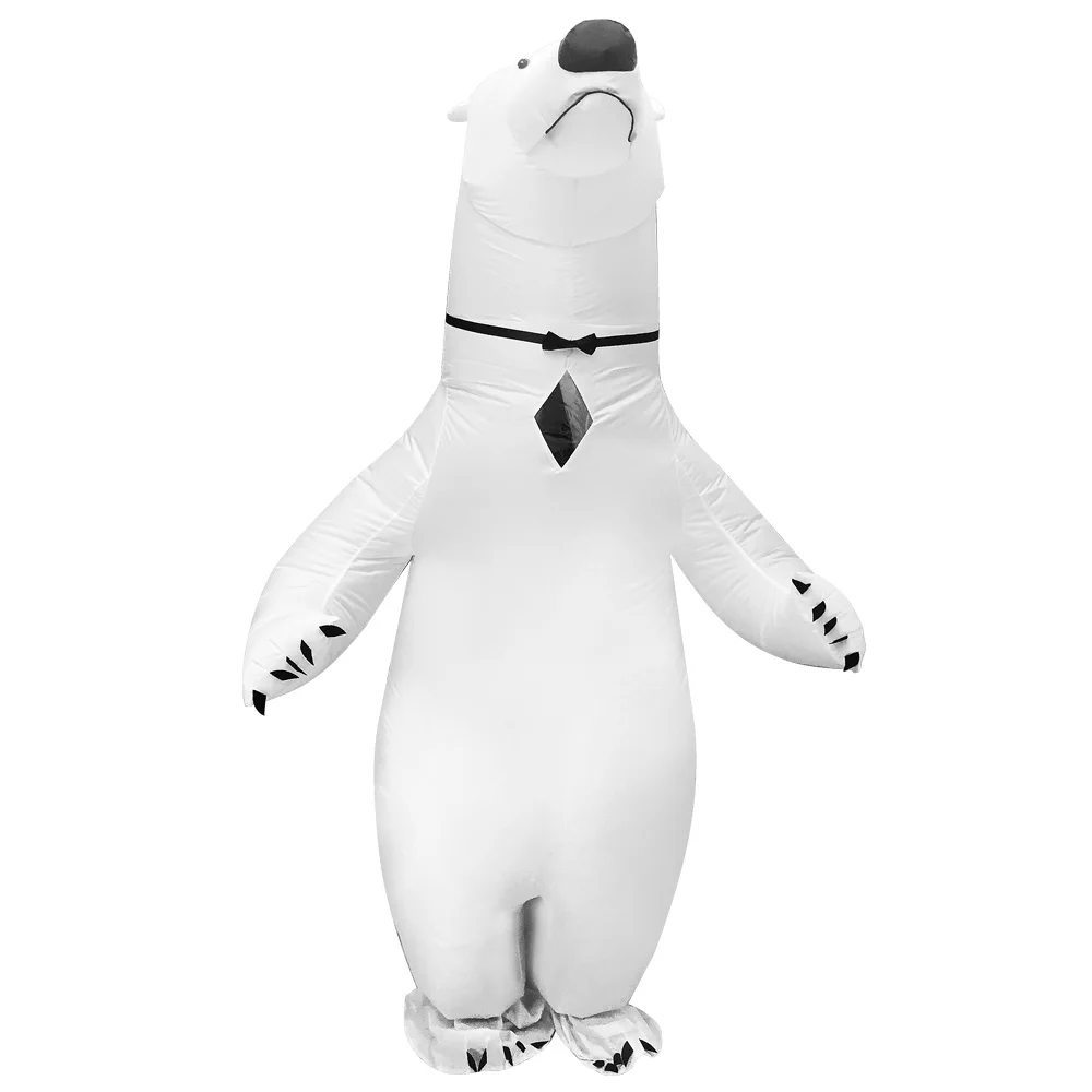 Adult White Polar Bear Inflatable Costume Funny Carnival Halloween Anime Cosplay Jumpsuit Party Disfraz for Woman Man