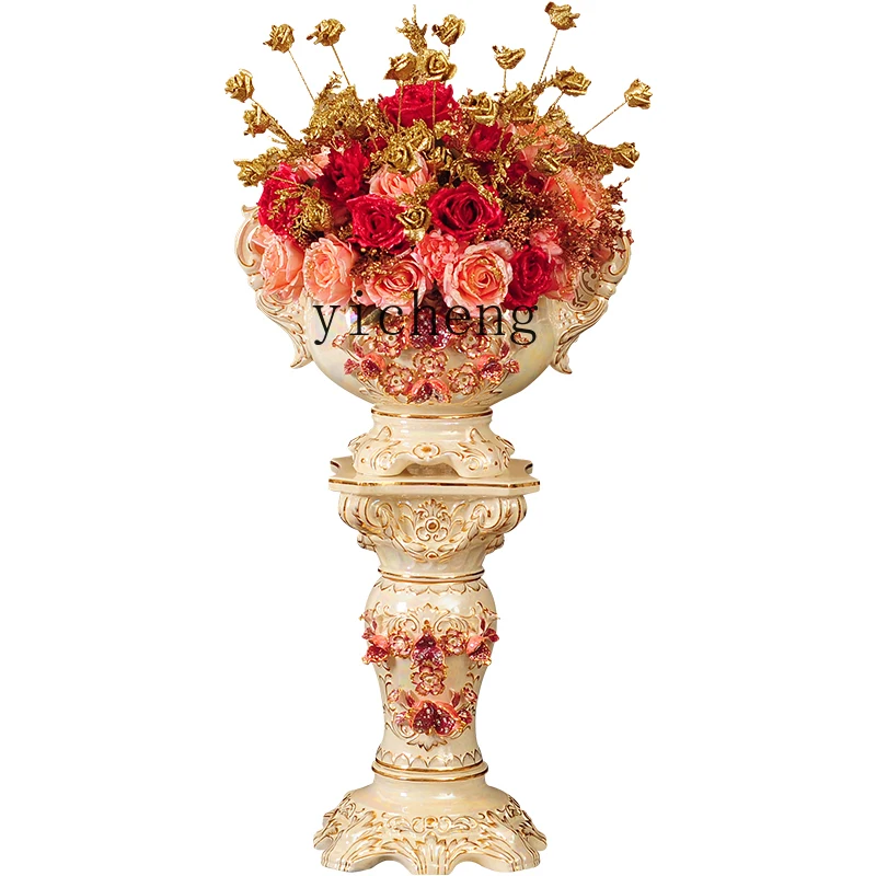Living Room Floor Large Vase Decoration Ceramic Home Decoration TV Cabinet Dried Flower Flower Arrangement Large Height