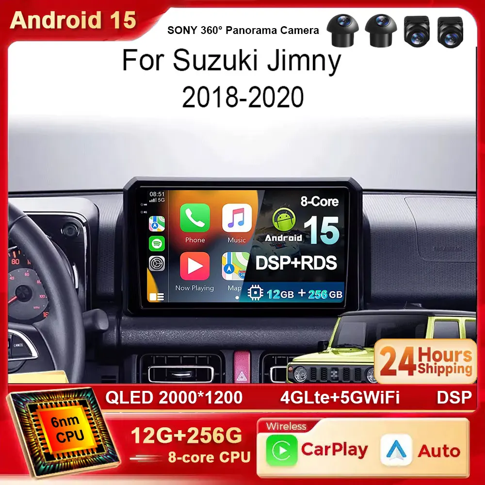 

Android 15 For Suzuki Jimny JB64 JB74 2018 2019 2020 2K Carplay Antoradio Car Multimedia Stereo Player GPS Navigation 4G Wifi BT