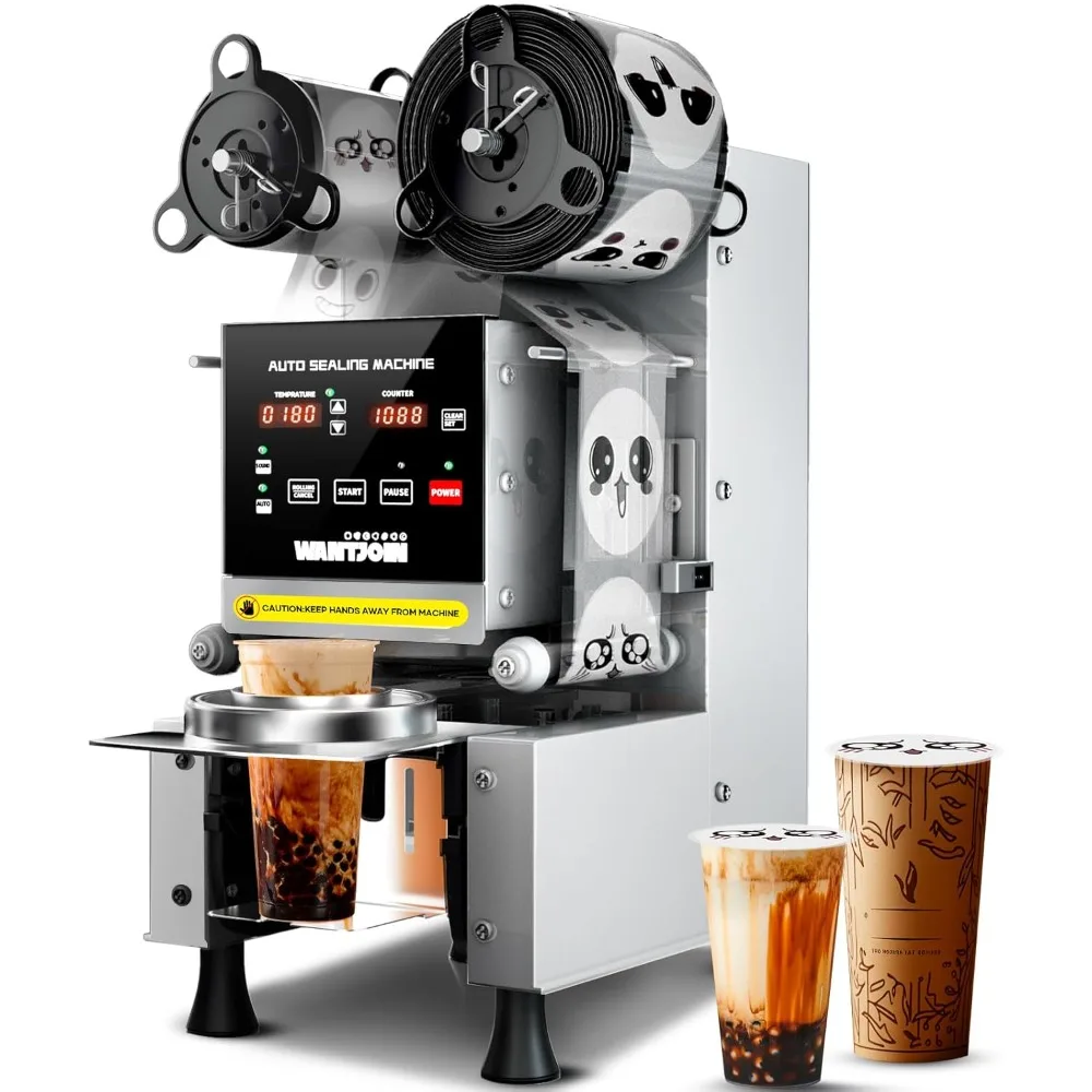 

Full Automatic Cup Sealer Machine 90/95mm,500-650 Cups/H Commercial Digital Control LCD Panel Electric Cup Sealer