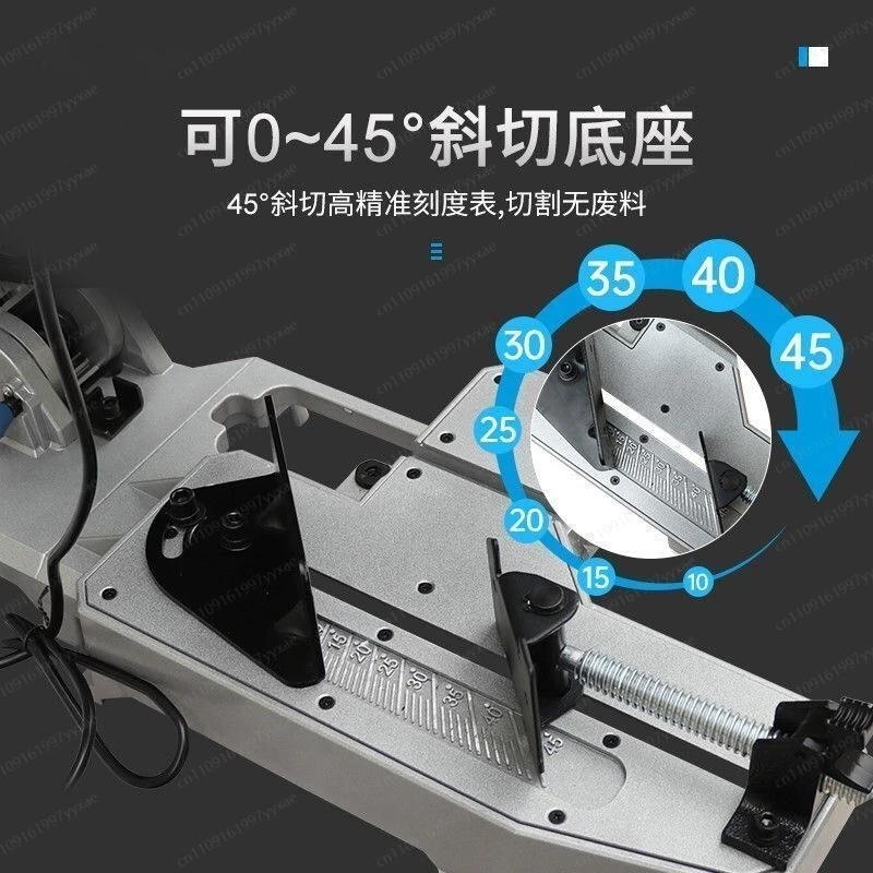 1100W Portable Metal Cutting Saw Spark Free Band Saw Variable Speed ​​Handheld Automatic Disc Cutter for Metal Wood