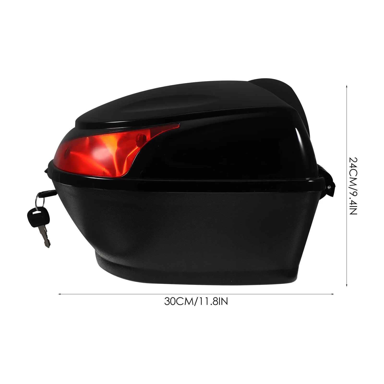 Motorcycle Rear Box with Lock Large Capacity Storage Carrier Case Tail Trunk for Motorbike Moped Back Rear Case ( Black ) Top