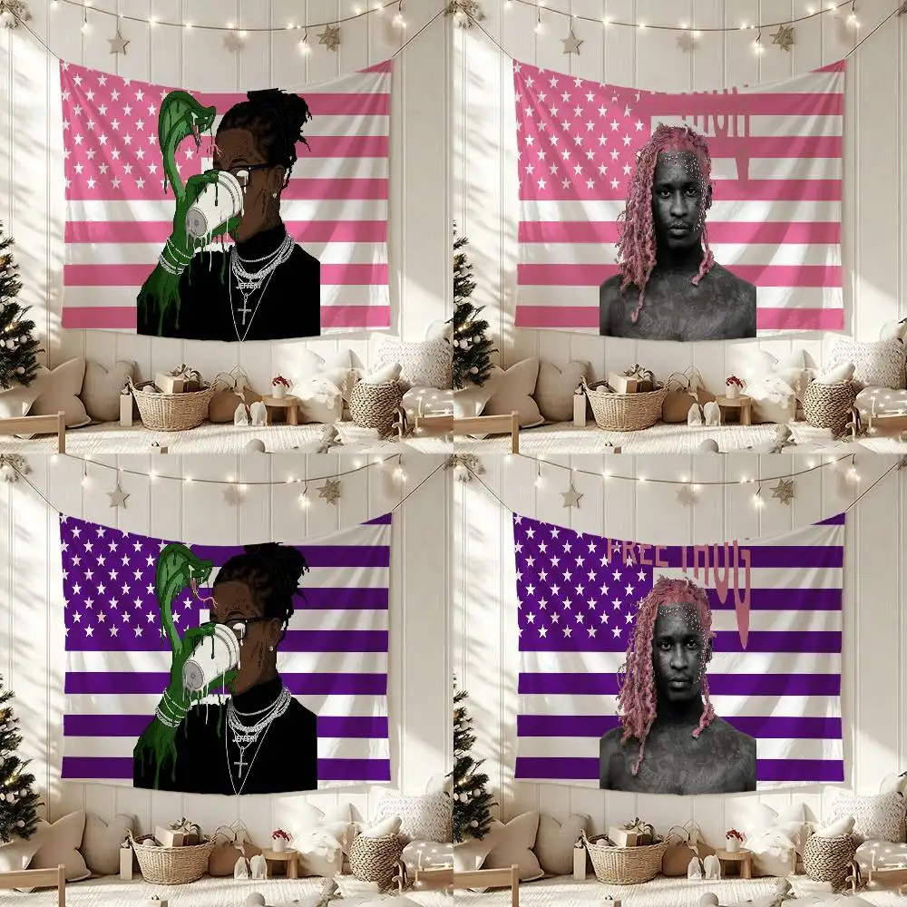 Rapper Y-Young T-Thug Flag Outdoor Decorations for Bedrooms Home Decor Items Decoration Banners