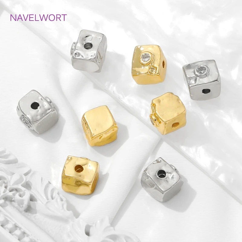 18K vergoldetes Quadrat mit Zirkon-Abstandsperlen für die Armbandherstellung, Perlentrenner, DIY-Schmuckherstellung, Zubehör für Schmuck – Detail 27