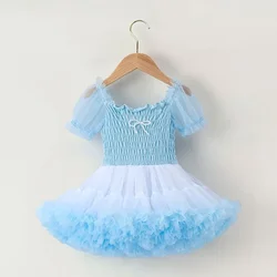 Princess Dress for Baby Girl Summer Tulle Skirt 2023 New Cake TUTU Girls Party Evening Birthday Dress