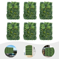 6PCS Artificial Plant, Wall Mounted Greenery Backdrop Decor Reusable Grass Panel Plastic Garden Fake Green Plant Hanging Fencing