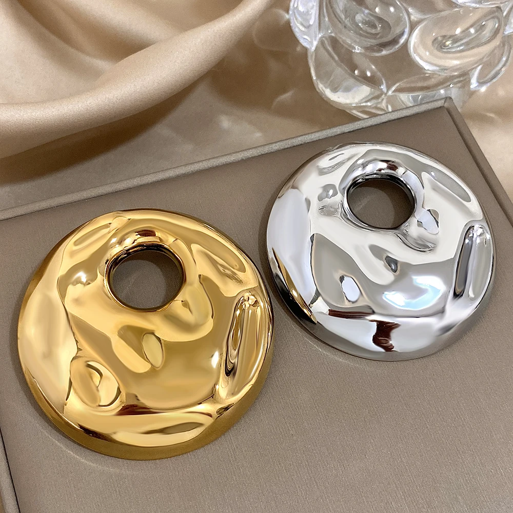 Greatera Retro Hollow Out Round Brooch Female Shape Irregular Geometry Water Ripple British Style Delicacy Individual Corsage