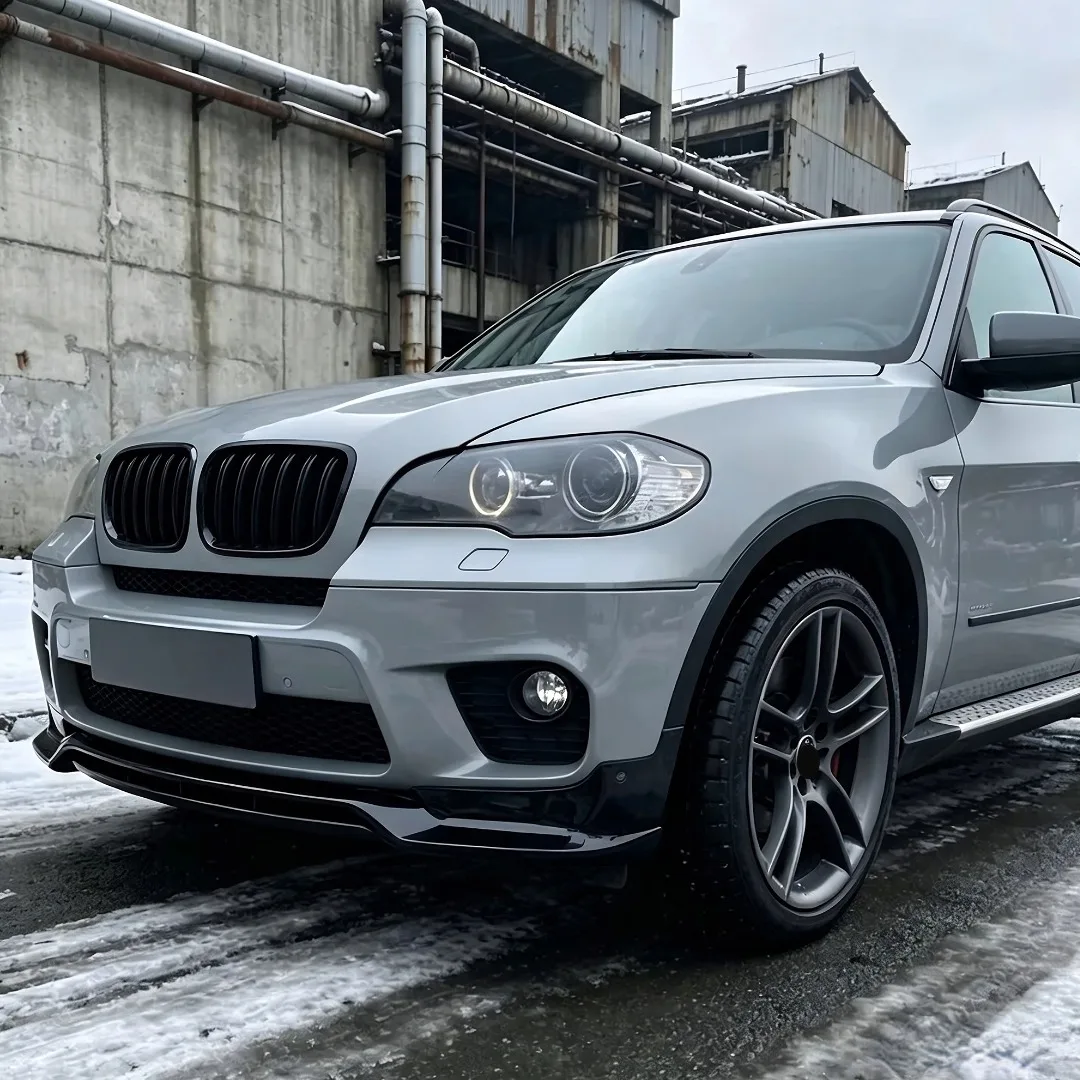 Splitter Air Dam Tuning Front Bumper Lip For BMW X5 E70 2007-2013 Standard Version Guard Carbon Fiber Look Body Kit Replacement